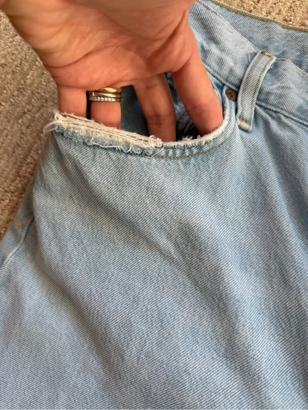 Agolde Light Wash Low Slung Baggy Wide Leg Jeans Size 25 - Picture 8 of 9